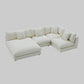 Snowdrift Sectional with Chaise – Modular 4-Piece Set – Cream or Grey