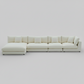 Snowdrift Sectional with Chaise – Modular 4-Piece Set – Cream or Grey