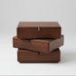 3-Drawer Swivel Nightstand in Walnut- Modern Rotating Three-Tier Bedside Storage Cabinet