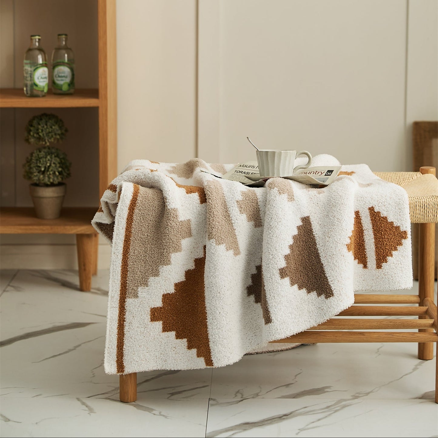 Bohemian Knitted Throw Blanket