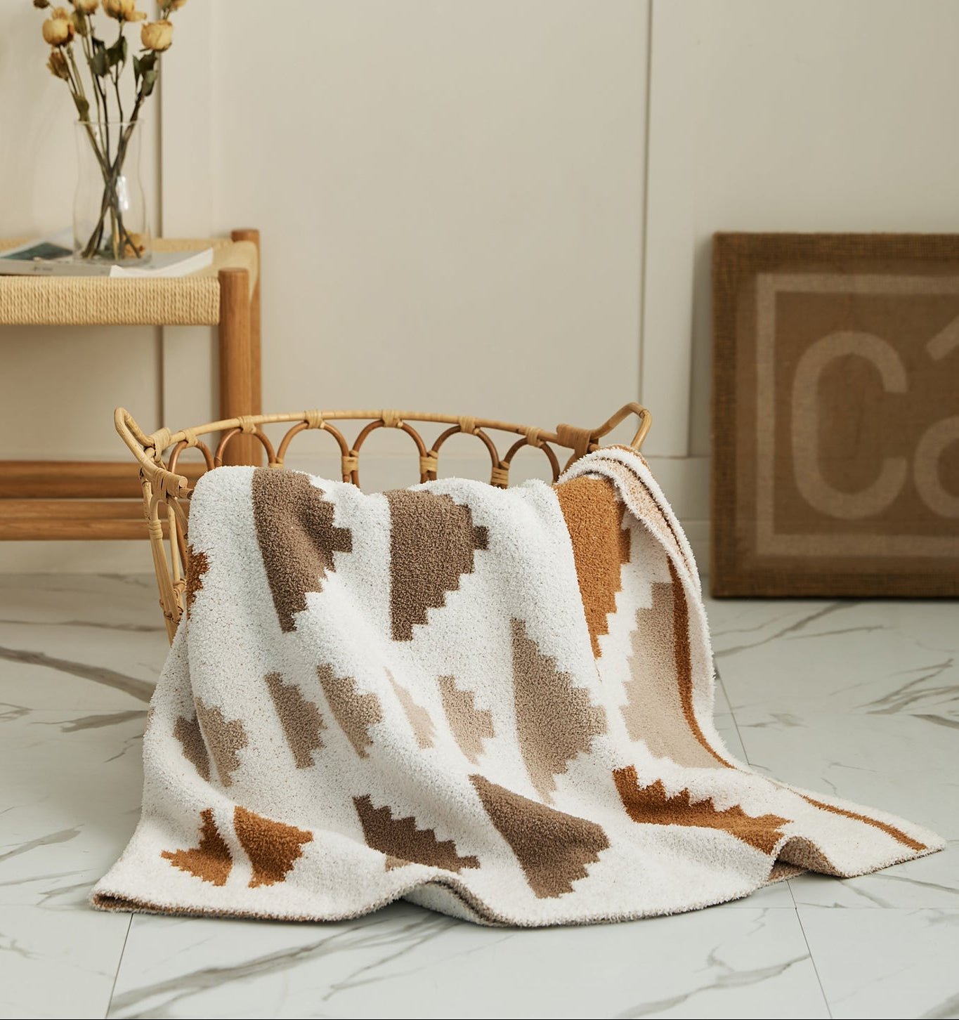 Bohemian Knitted Throw Blanket