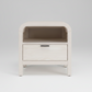 Sugar White Nightstand with USB Charging Station