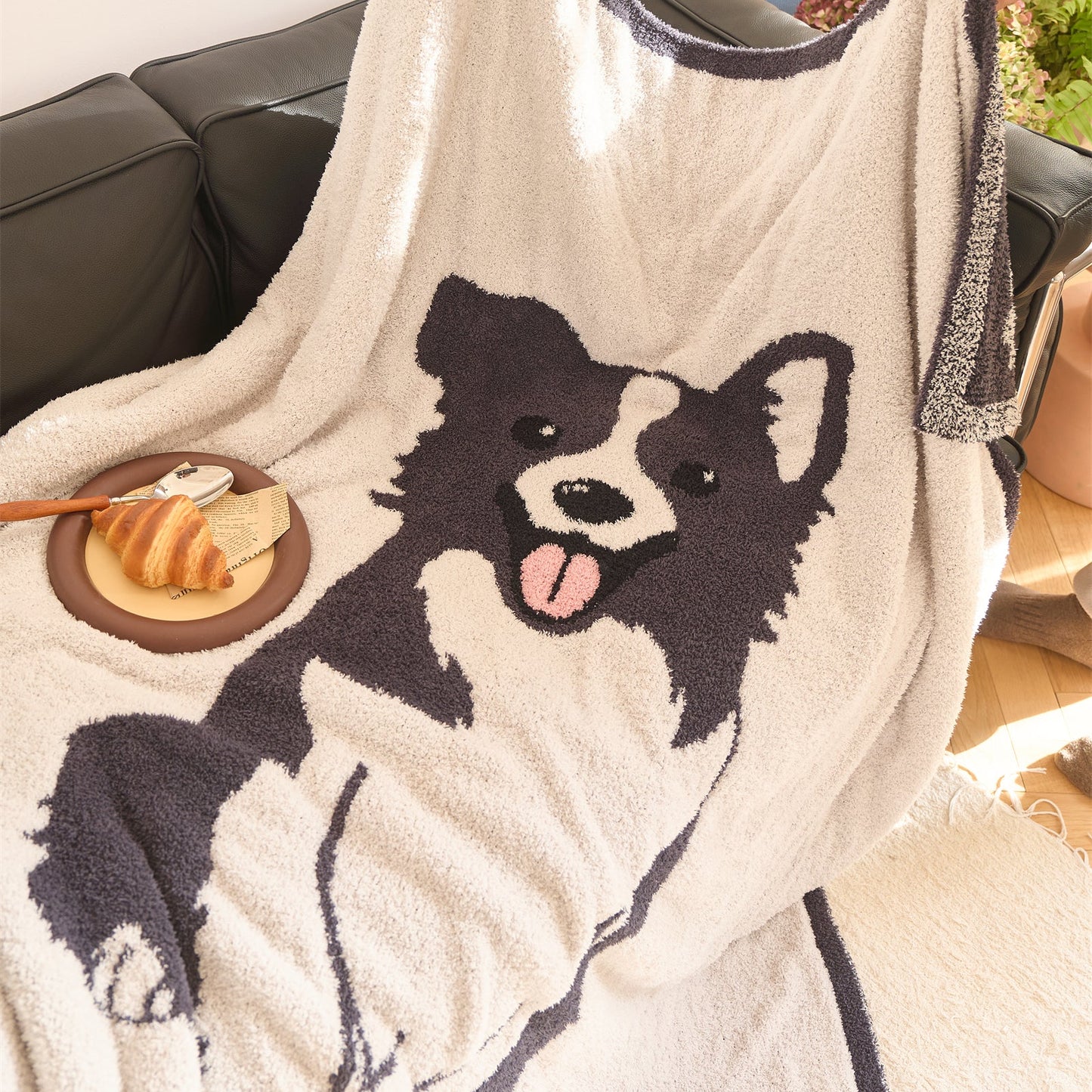 Cozy Knit Dog Throw Blanket