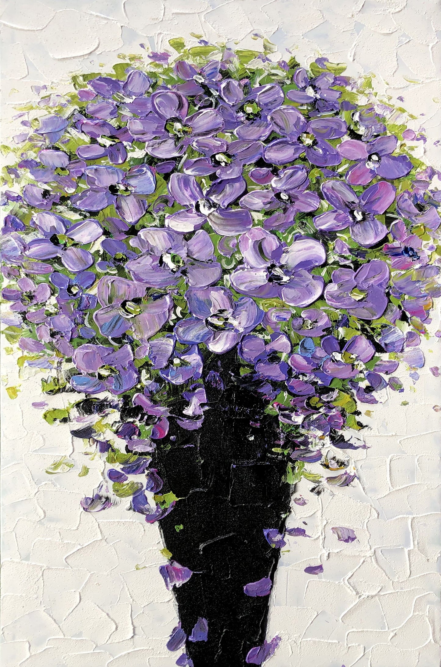 Purple Flowers Acrylic Painting