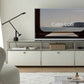 Media Console Chrome Frame with Storage Compartments